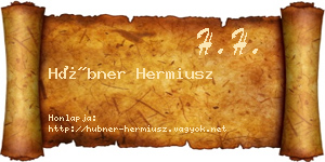 Hübner Hermiusz névjegykártya